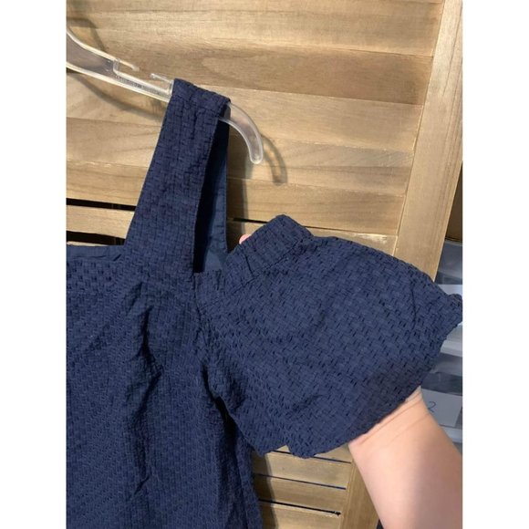 J Crew Dress Cold Shoulder Business Casual Boho Preppy Y2K Blue Size Medium - Picture 2 of 6